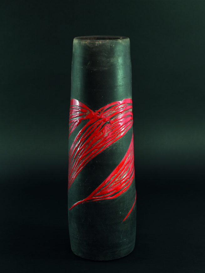 Vase Raku rouge céramique Barbara Billoud