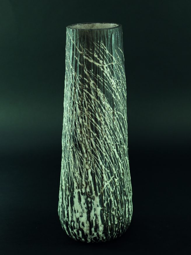 vase raku blanc céramique haut Barbara Billoud