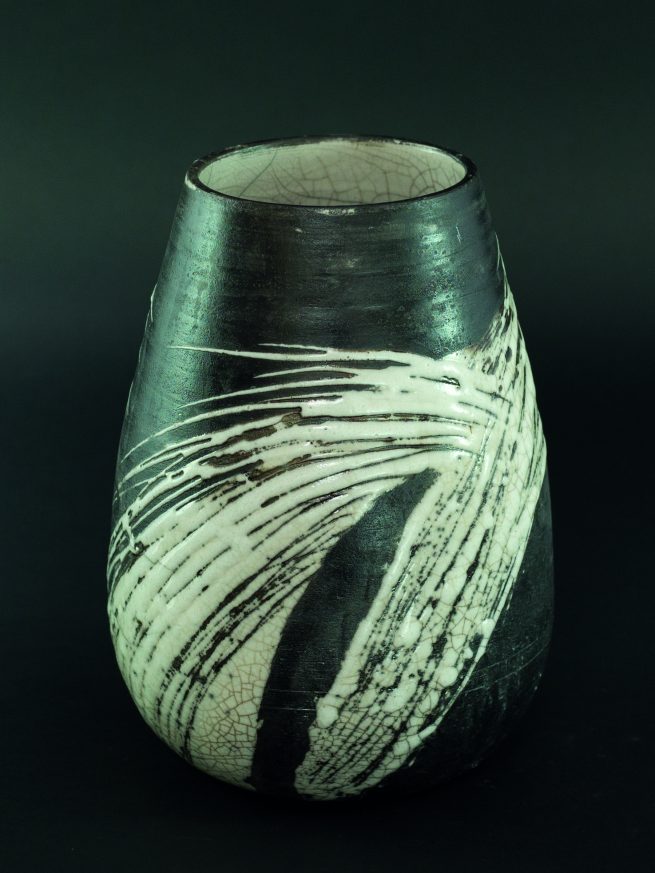 Vase Raku blanc céramique Barbara Billoud